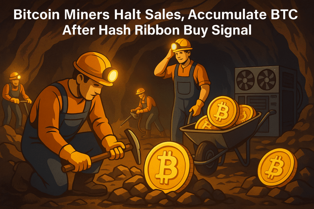Mineros de Bitcoin detienen ventas mientras BTC gana 20% y se activa señal Hash Ribbons